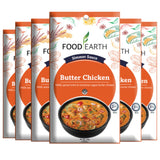 Food Earth Indian Simmer Sauce - Butter Chicken - Organic, Vegan, Gluten-Free, GMO-Free - Microwavable Cooking Sauce - 12 Pouches (5.29 oz Each)