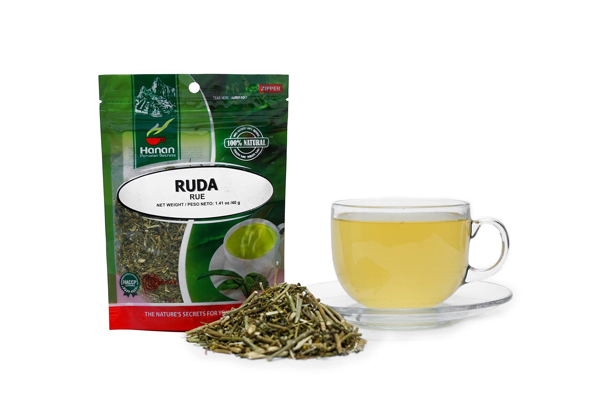 Hanan Peruvian Secrets RUE (Ruda) leaf stems Herbal Tea | 100% Natural Ruta Graveolens from Peru, traditionally used for Digestion, Calmness, Yoga