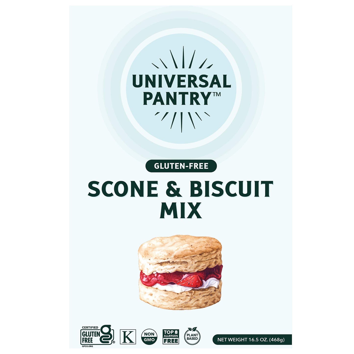 Universal Pantry Top 8 Allergen-Free Scone & Biscuit Mix. Vegan, gluten-free, dairy-free, egg-free, nut-free, soy-free, bean-free, potato-free, non