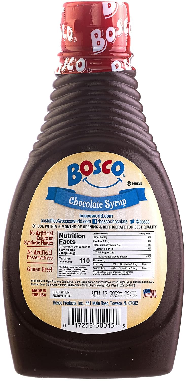 PACK OF 12 - Bosco Chocolate Syrup, 15 oz