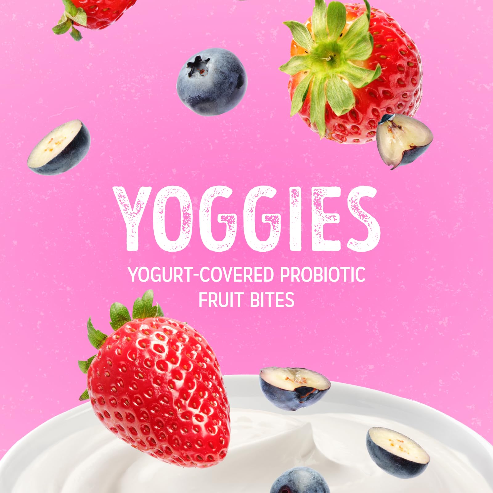 Nature's Garden Probiotic Yoggies Multi Pack, 21oz (Strawberry 15x0.7 oz + Mixed Berry 15x0.7 oz) Yogurt Covered Healthy Snack, High Fiber, Real Fruit