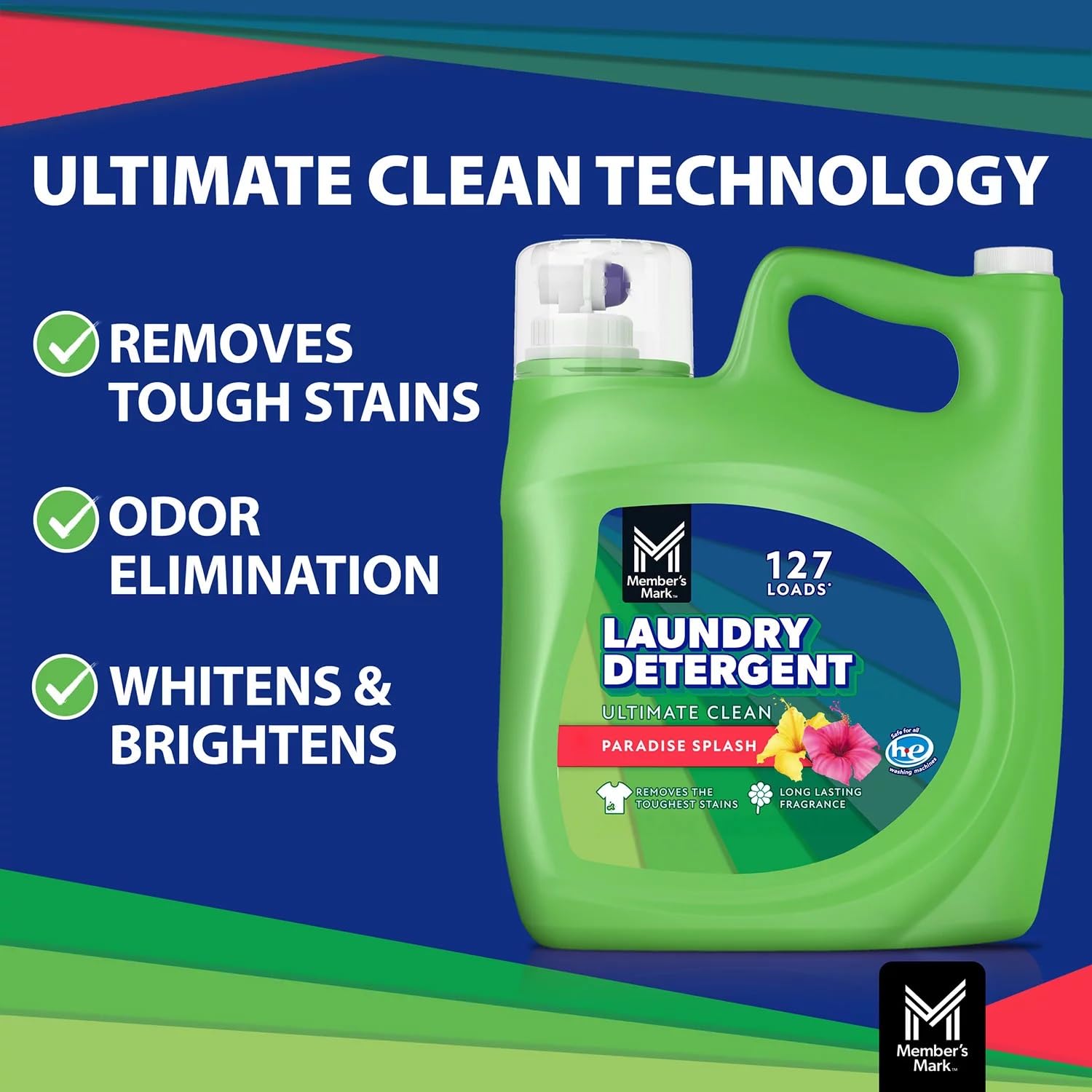 Member's Mark Liquid Laundry Detergent, Paradise Splash, 196 Fl Oz (127 Loads)