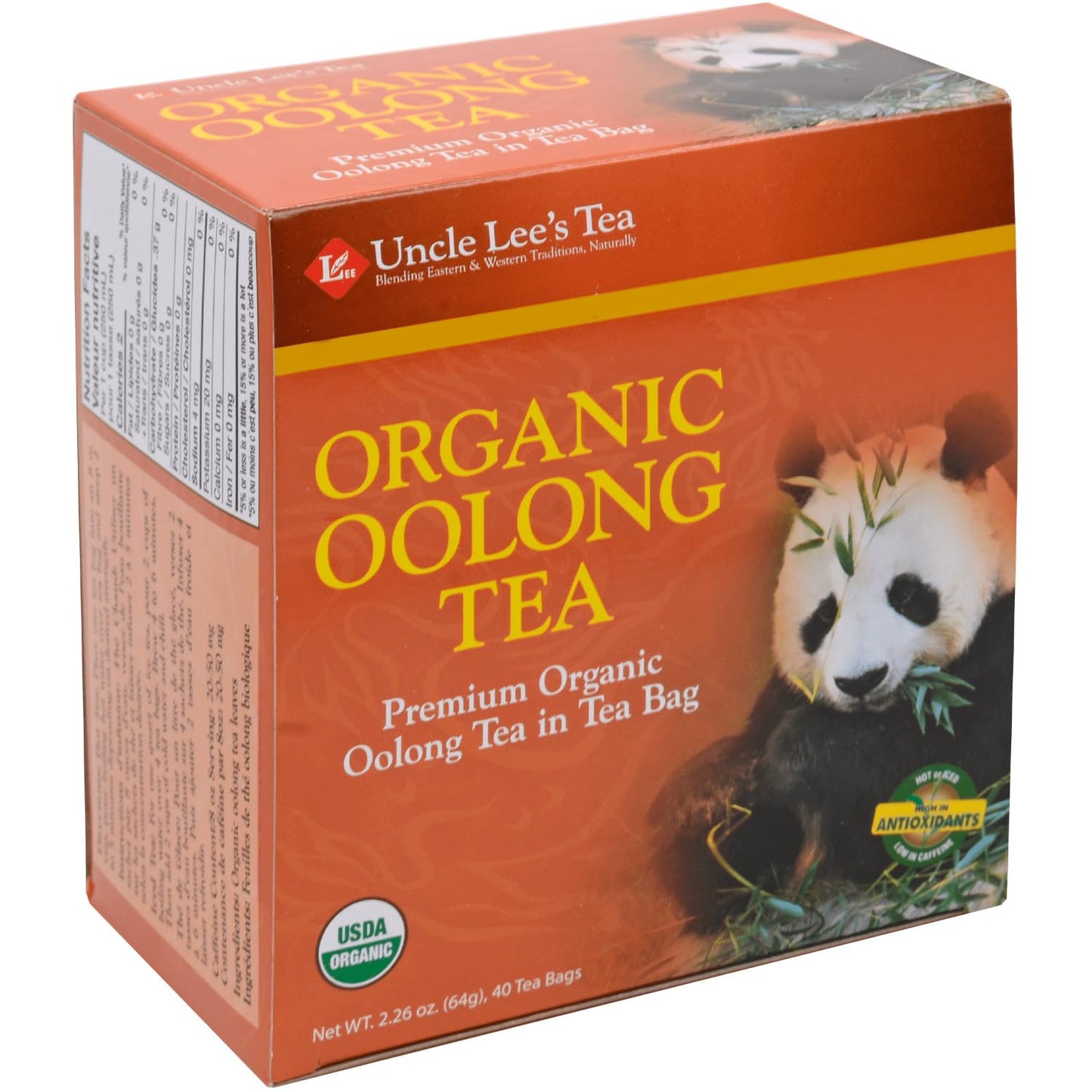 Uncle Lee's Organic Oolong Tea Bags, 40 Count - Antioxidant-Rich, Antioxidant-Rich, Smooth & Balanced