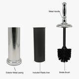 Indecor Home Metal Toilet Bowl Brush with Holder Premium Bathroom Cleaning Set Rustproof Hygienic Durable Elegant Finish