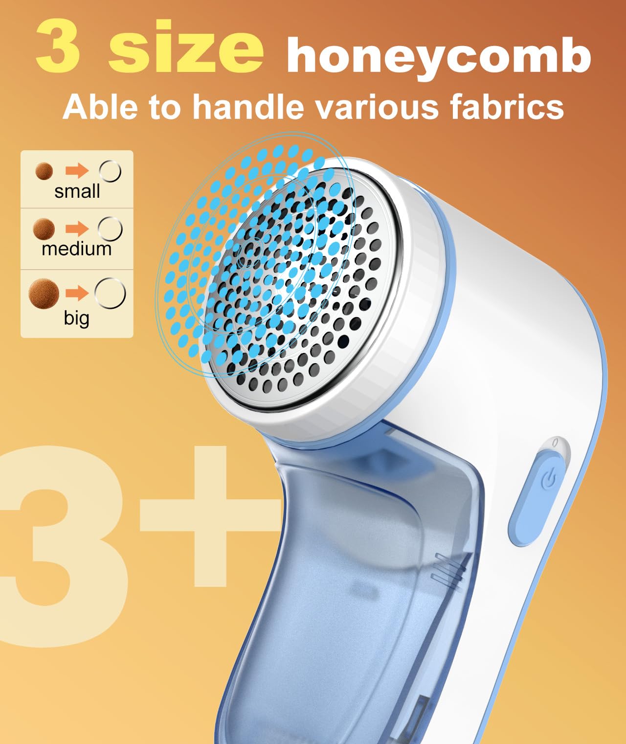 Fabric Shaver, Lint Remover for Clothes, Effectively and Quickly Remove Pills, Sweater Shaver with Stainless Steel 3-Leaf Blades and Safety Lock