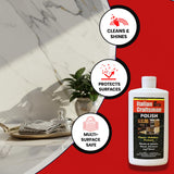 Granite and Marble Polish - Cleans and Protects - Italian Craftsman 16 oz