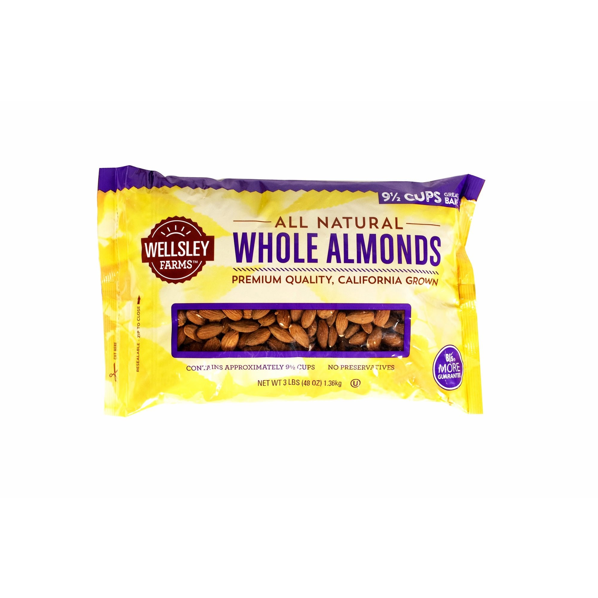 Wellsley Farms Whole Almonds, 48 oz.