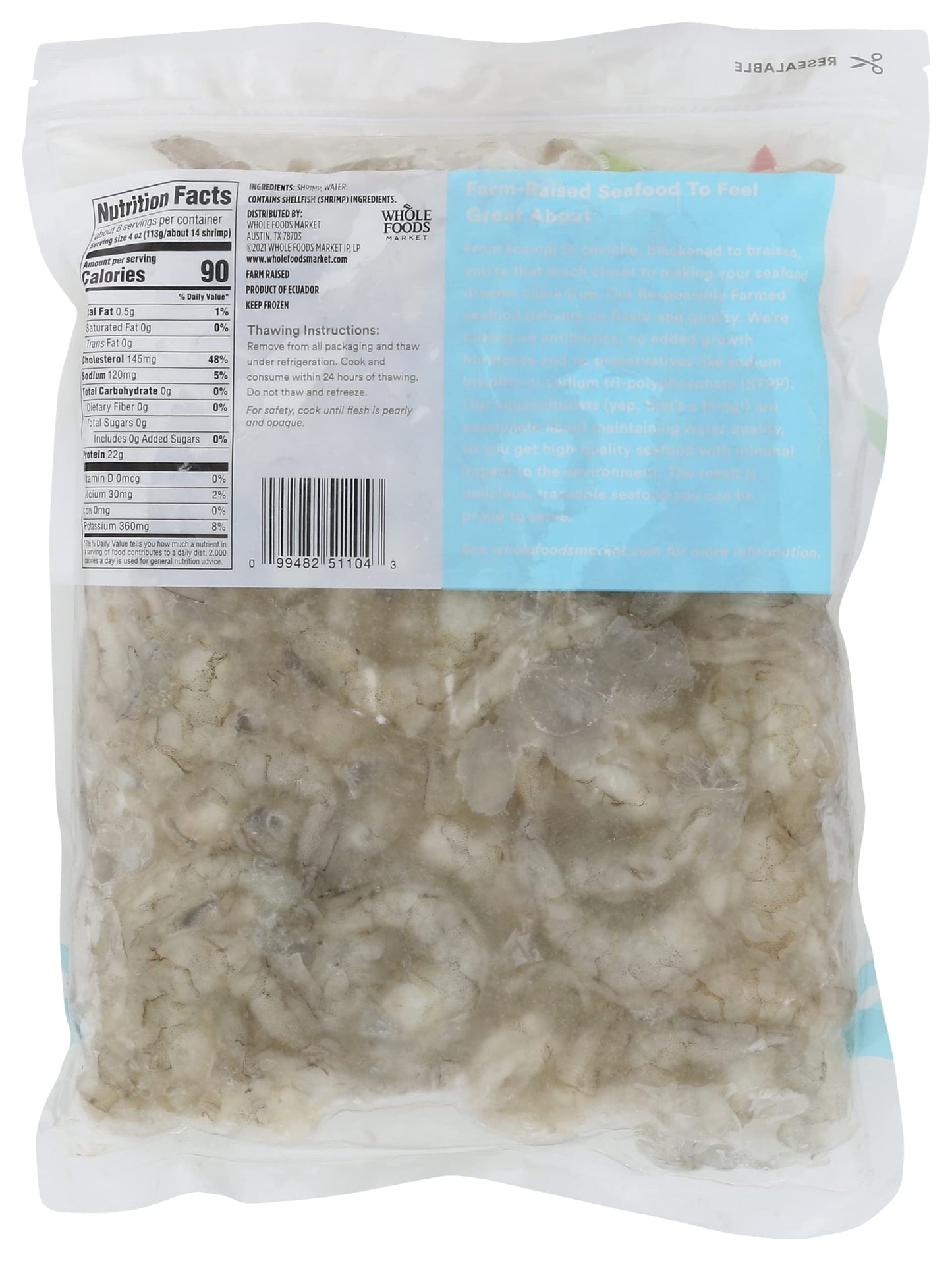 365 by Whole Foods Market Shrimp 51-60 Peeled & Deveined, 32 OZ