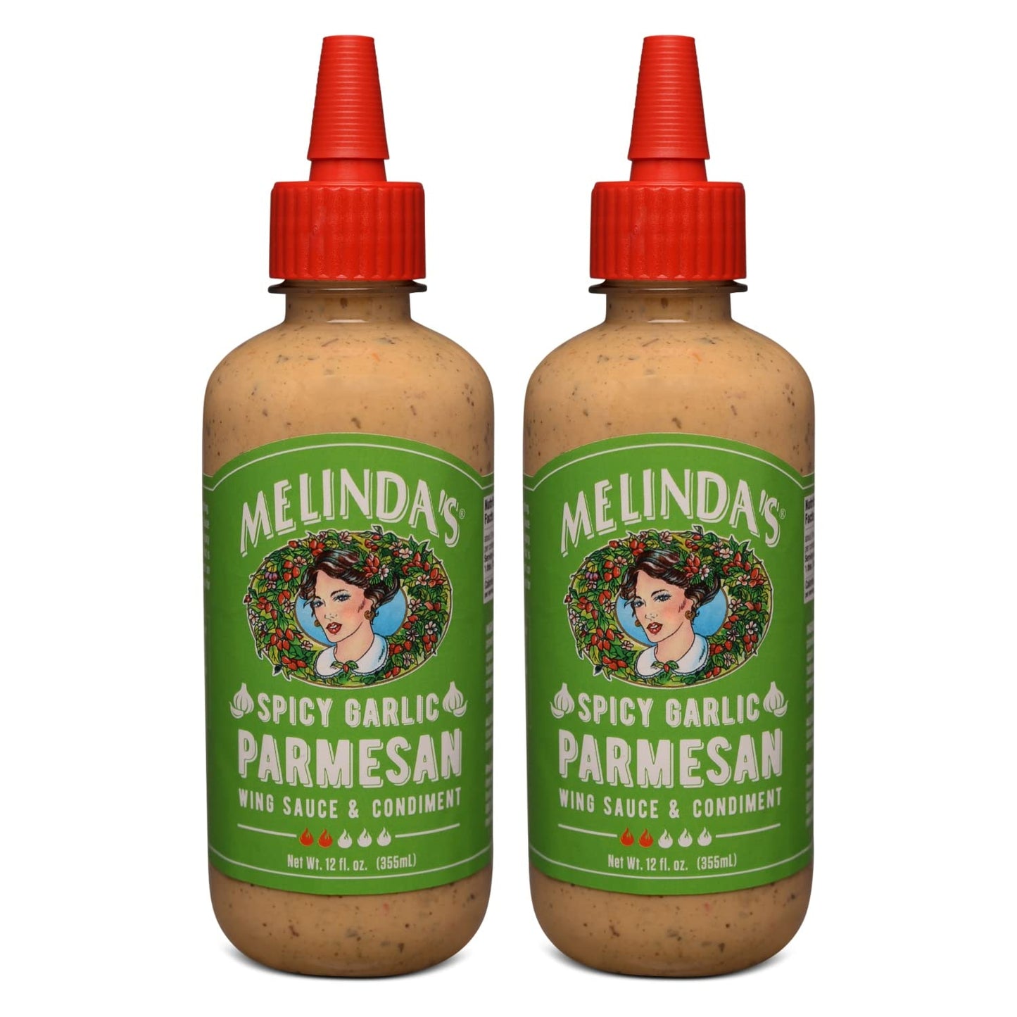 Melinda’s Spicy Garlic Parmesan Wing Sauce - Craft Garlic Parmesan Wing Sauce with Habanero Peppers, Parmesan Cheese, Fresh Garlic - Perfect