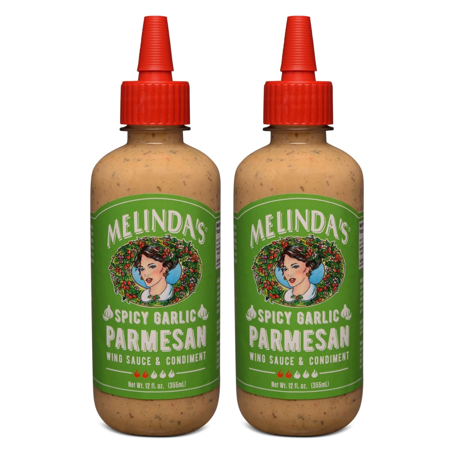 Melinda’s Spicy Garlic Parmesan Wing Sauce - Craft Garlic Parmesan Wing Sauce with Habanero Peppers, Parmesan Cheese, Fresh Garlic - Perfect