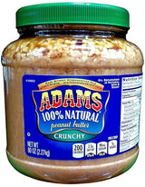 Adams 100% Natural CRUNCHY PEANUT BUTTER 80oz (Single)