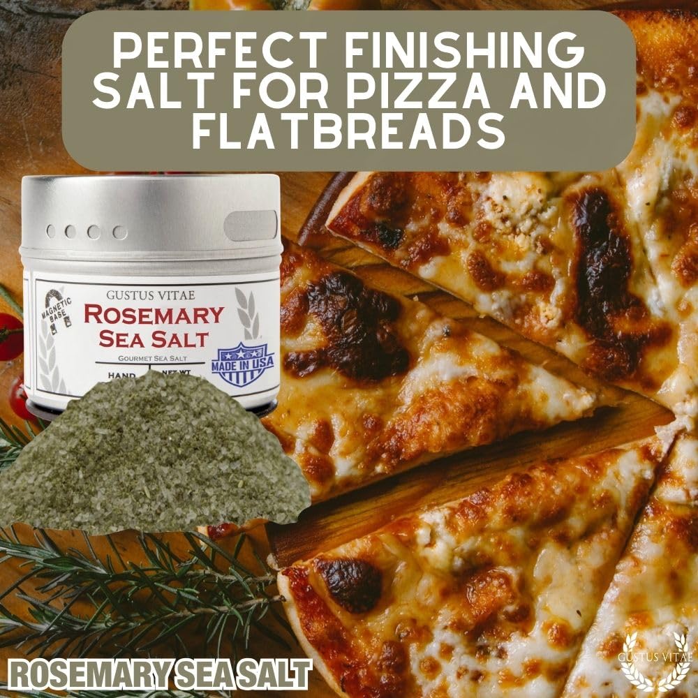 Rosemary Sea Salt | Gourmet Infused Sea Salt | Artisanal Seasoning | - Non GMO, All Natural | Sustainably Sourced, Ultra Premium | Handcrafted in