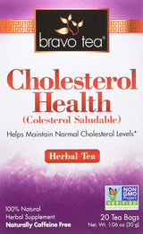Bravo Tea Cholesterol Health Herbal Tea Caffeine Free, 20 Tea Bags, 2 Count