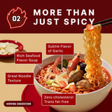Samyang MEP Garlic Clam Ramen, Spicy Korean Instant Bag Noodle Soup, Refreshing Seafood Broth Ramyeon, Easy Cook Noodles, 3.88 oz (Pack of 4 Bags)