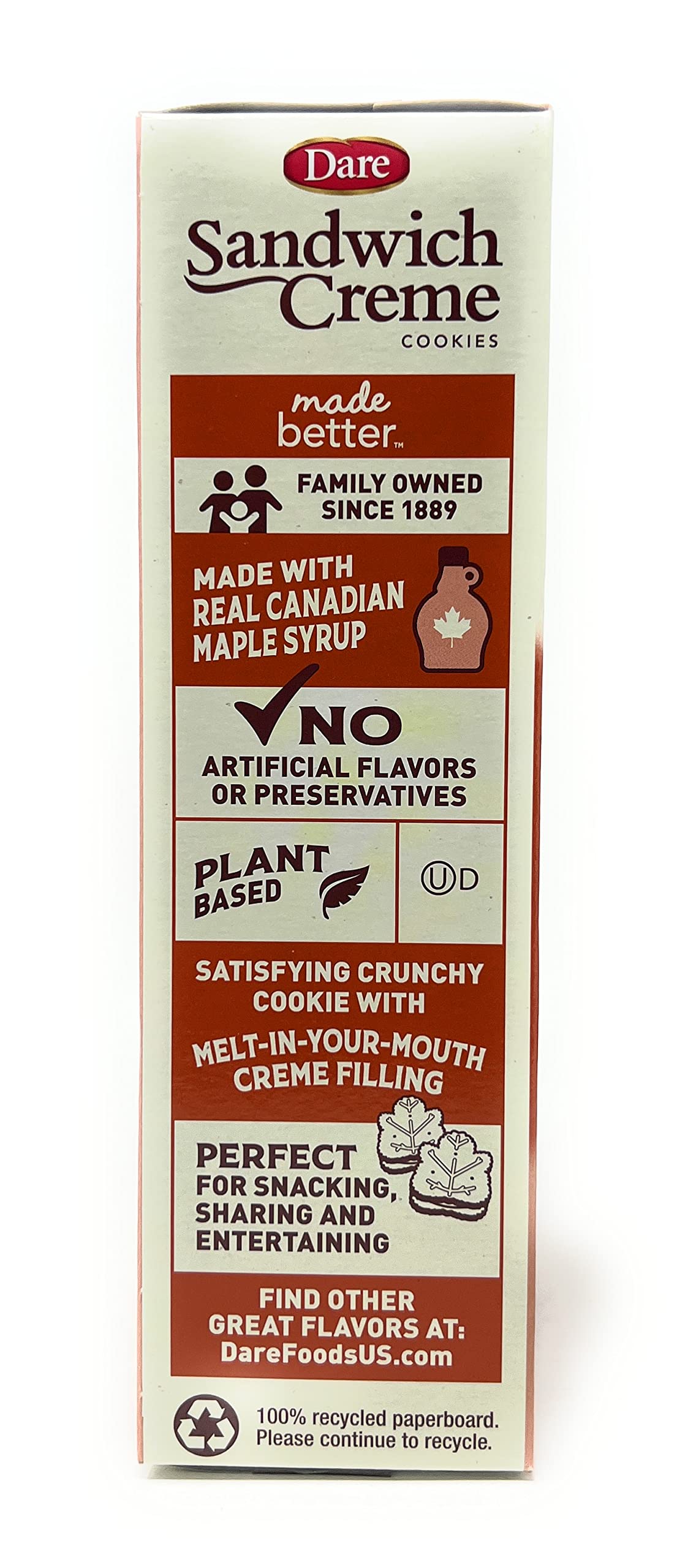 Dare Foods Maple Leaf Creme Filled Cookie, 10.2 Ounce - 12 per case.
