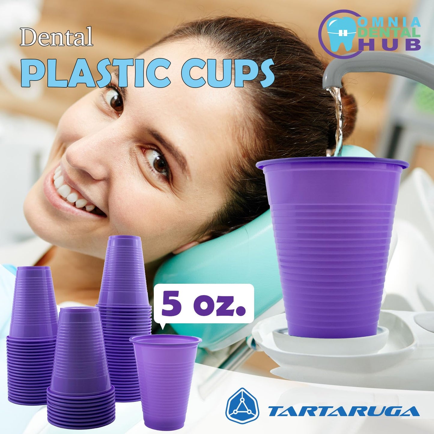 1000 PCs Dental Grade Disposable 5oz by OMNIA ONE | Purple Plastic Drinking & Rinsing Cups - Sturdy & Durable Unisex Dental Cups
