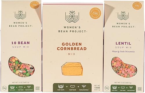 Women’s Bean Project Gift Bundle with 10 Bean, Lentil Soup Mix and Cornbread, 3 Items