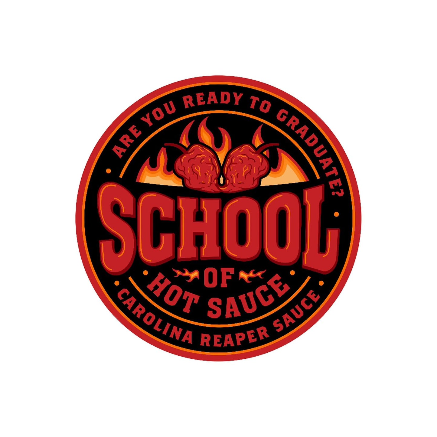School of Hot Sauce (Medium) Carolina Reaper Pepper Sauce, A Perfect Balance of Heat and Flavor, Gourmet Hot Sauce, Versatility For All Kinds