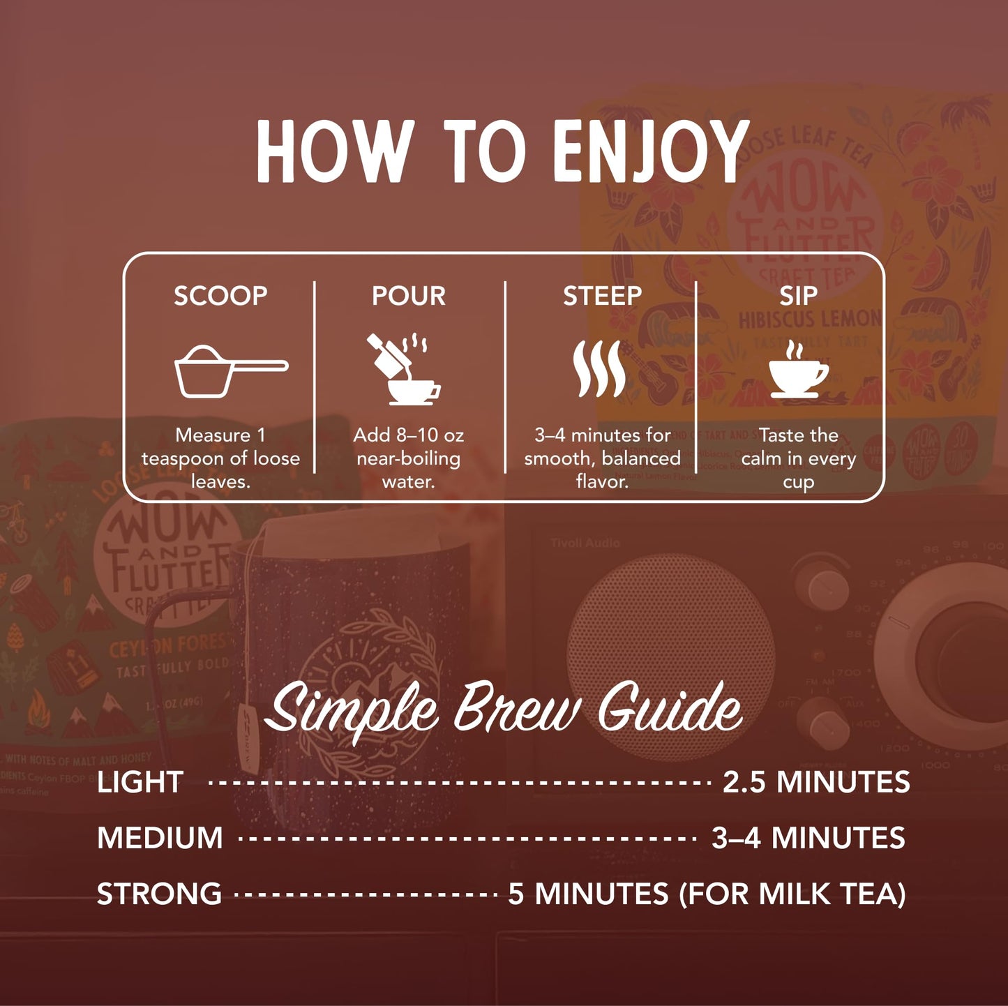 Wow and Flutter Winter Chai Loose Leaf Black Tea | Caffeinated Spiced Blend with Ginger, Cinnamon, Cloves, Vanilla & Rose | Bright Citrus Finish, Cozy