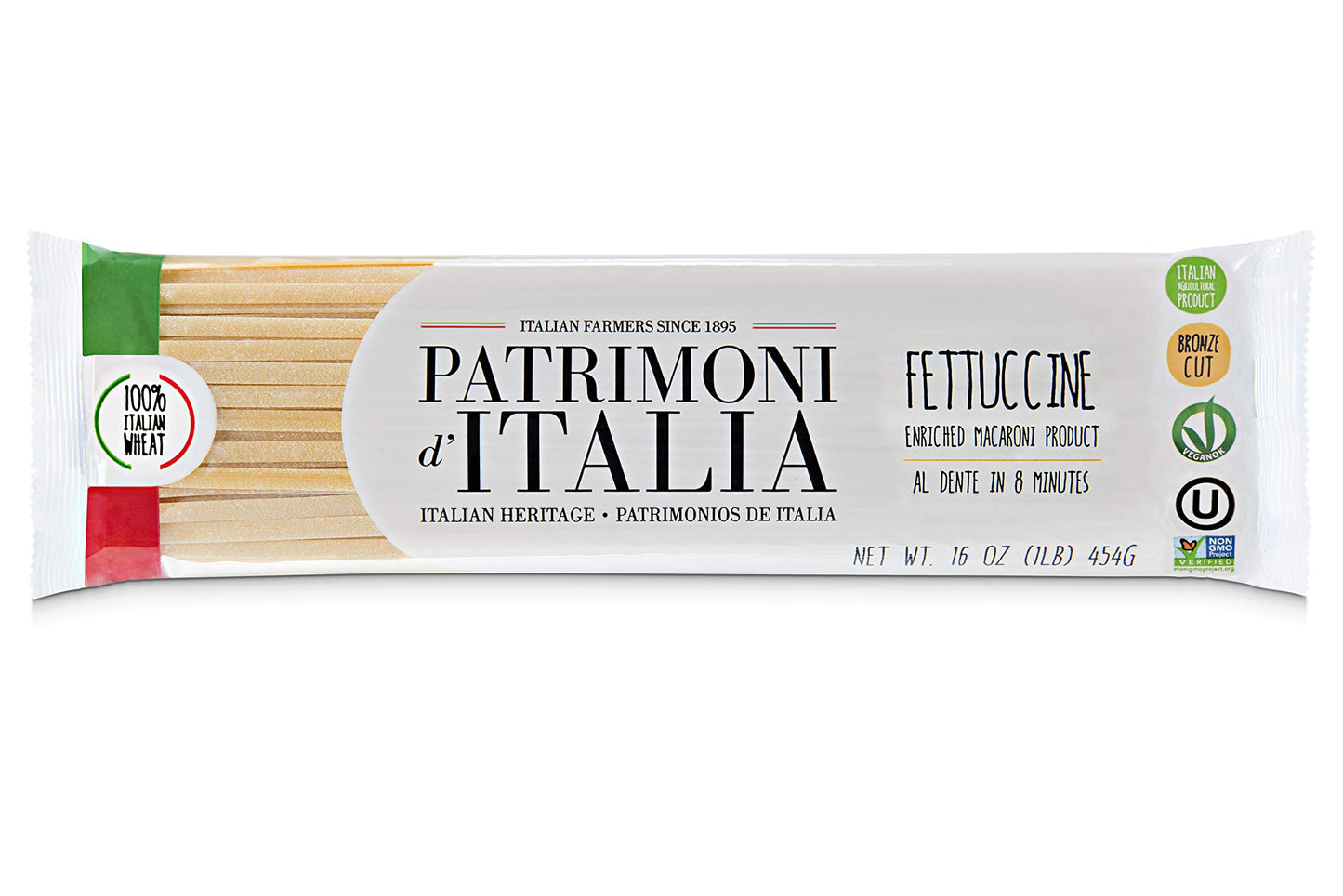 Patrimoni d'Italia Fettuccine, 1 Pound, Yellow, Typical of the Dry Pasta