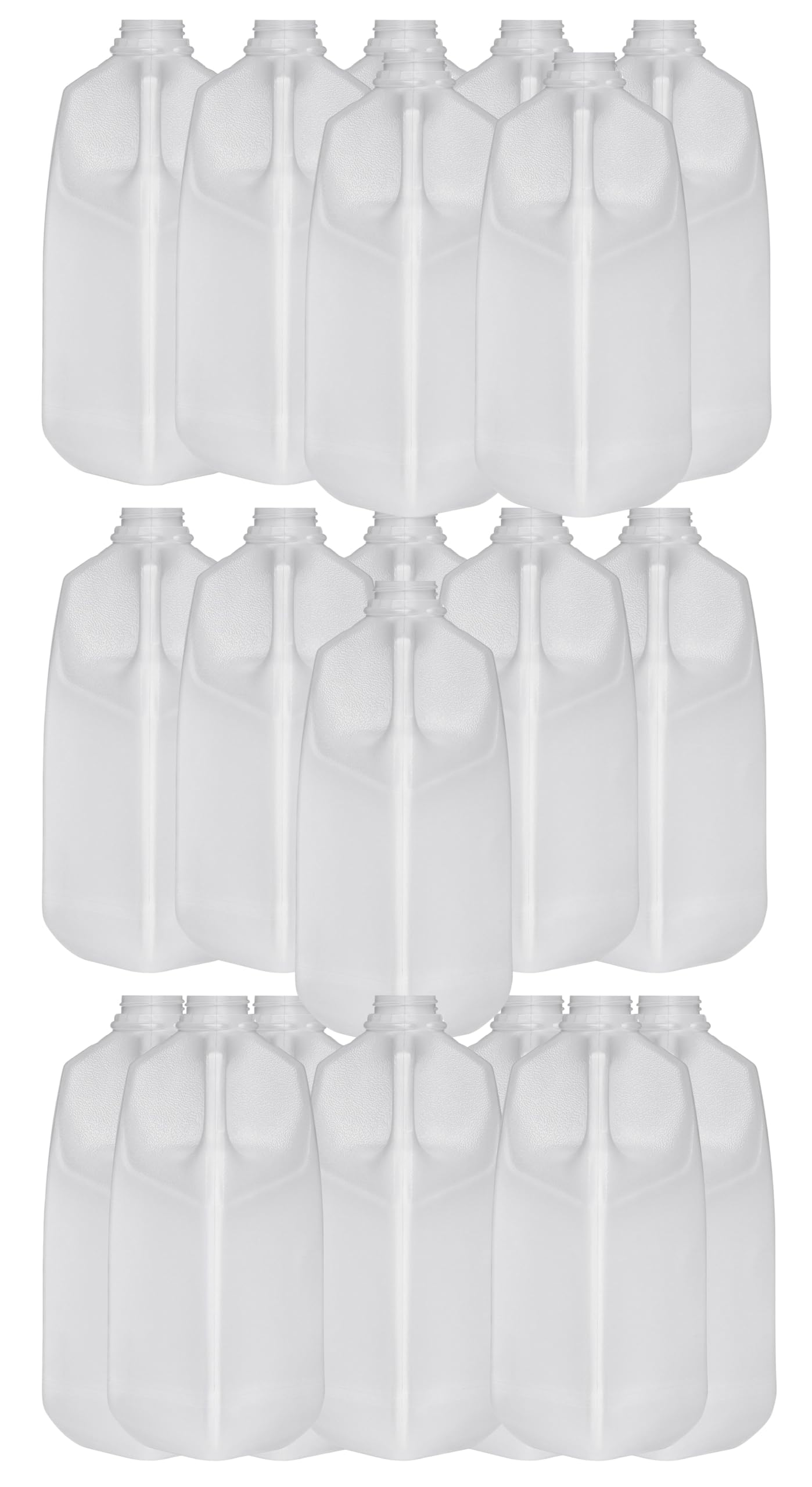 FIJIAN MADE 64 Oz Jugs Bottles (Pack Of 20 x 64 Oz Ea) With White Tamper Evident Screw Caps - Great for Homemade Juices, Milk, Smoothies, Tea