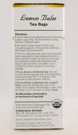 Celebration Herbals Lemon Balm Tea Bags, 24 Count