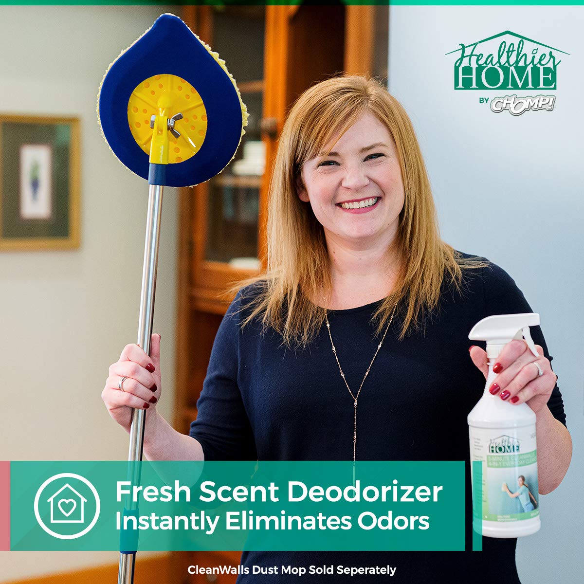 CHOMP! Painted Wall Cleaner Spray: Healthier Home 5-Minute CleanWalls 4-in-1 Multipurpose, Ceiling and Baseboard Cleaning - Dirt, Dust, Odor and Stain