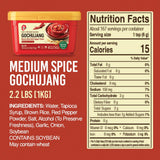 O’Food Gochujang - Korean Red Chili Paste [Medium | 2.2 lb (1kg) ] Spicy & Sweet Savory Fermented Sauce | Gluten-Free | No Corn Syrup | Great