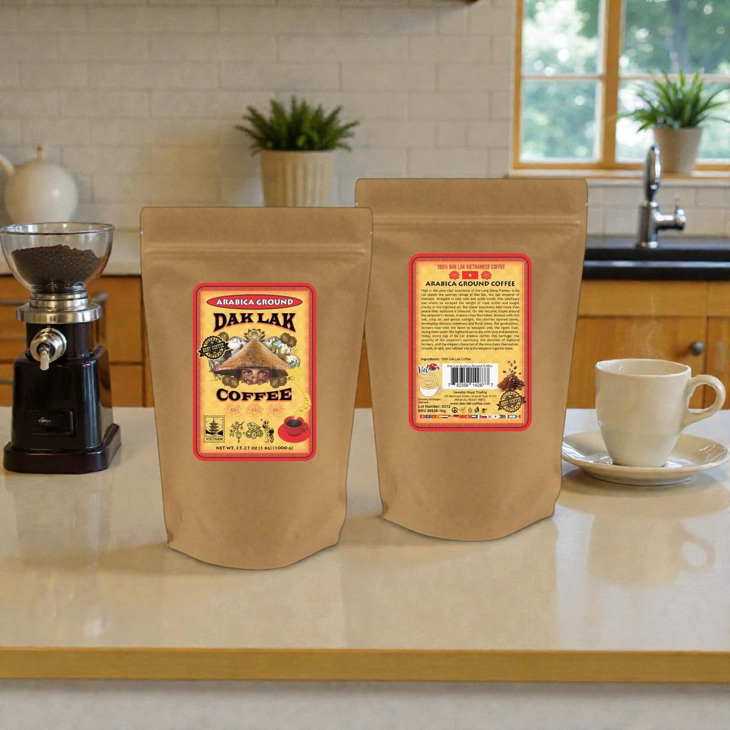 100% Dak Lak Vietnamese Coffee (Arabica Ground, 1 Kilo Bag)