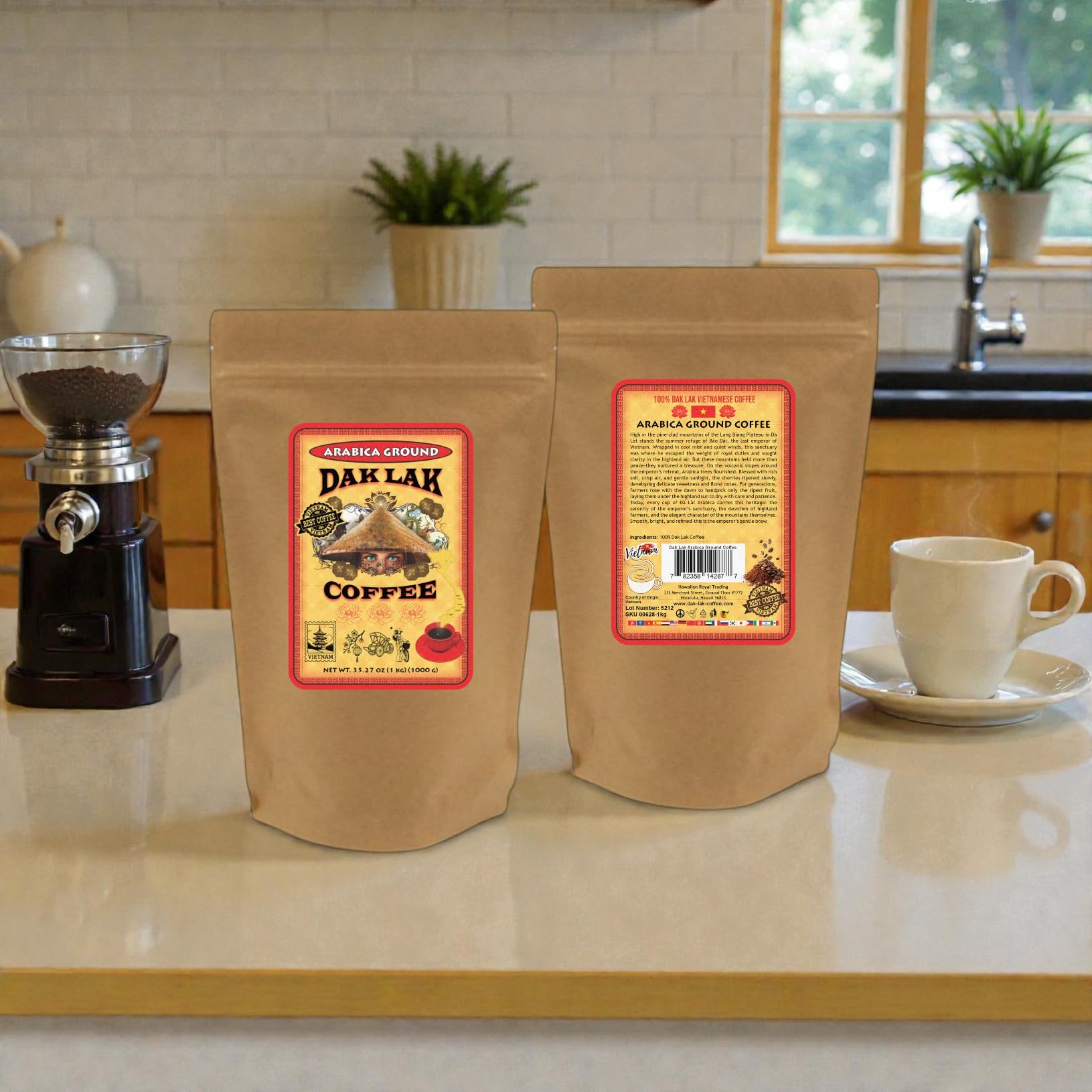 100% Dak Lak Vietnamese Coffee (Arabica Ground, 1 Kilo Bag)