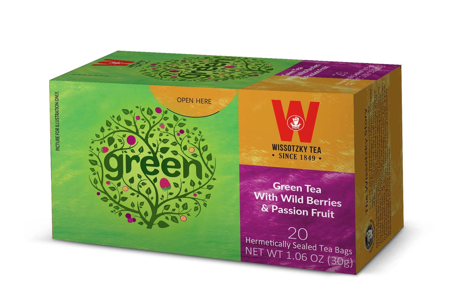 Wissotzky Tea Green Wldbry & Pssn Fruit, 20 bg