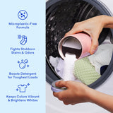 BLUELAND Oxi Laundry Booster Powder with Tin, Starter Set, Fragrance Free & Clear, 25 Loads, 17.6 oz, Plastic-Free, Eco Friendly, Oxy Cleaner, Stain