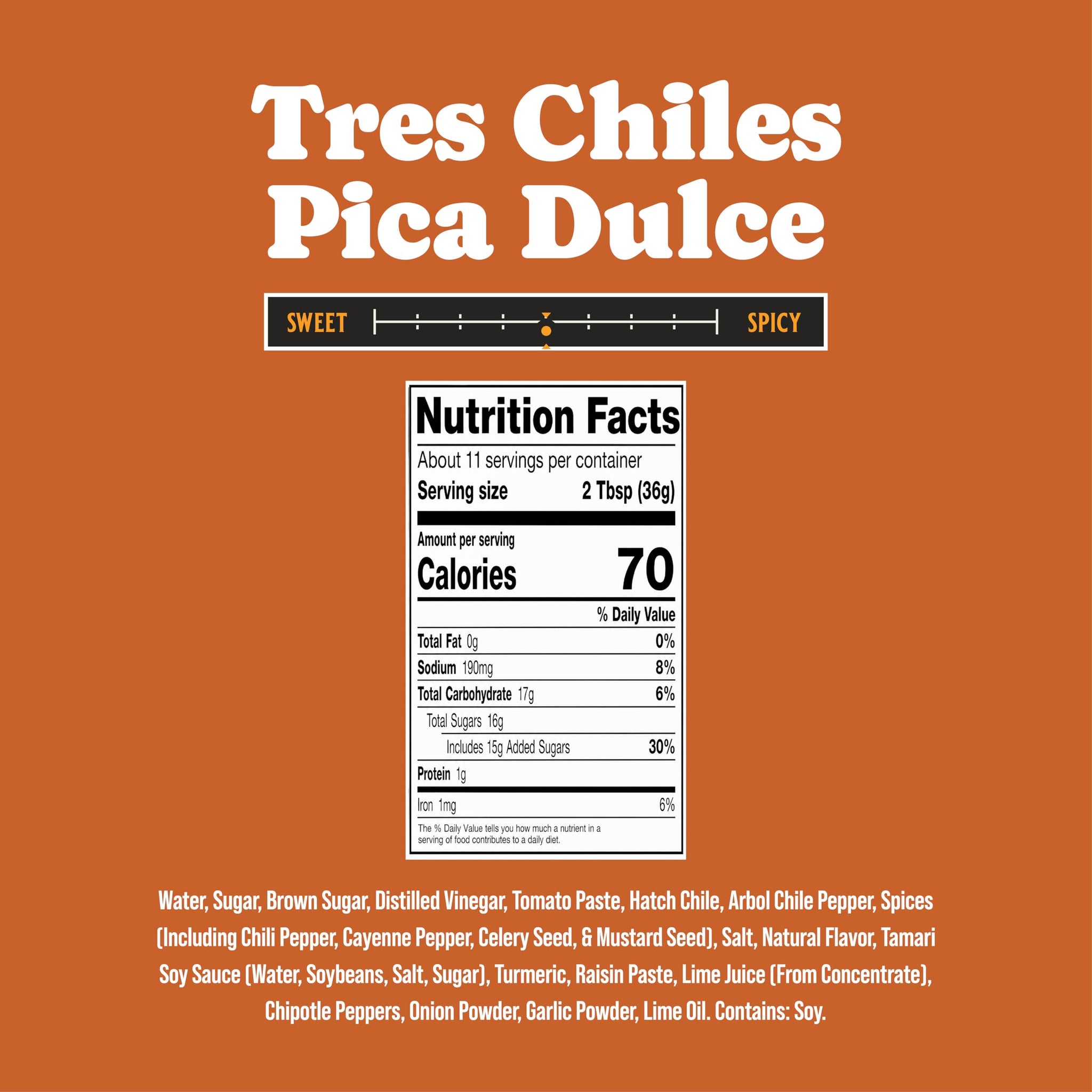 Rufus Teague Tres Chiles Pica Dulce BBQ Sauce with Sweet Heat, 14 oz