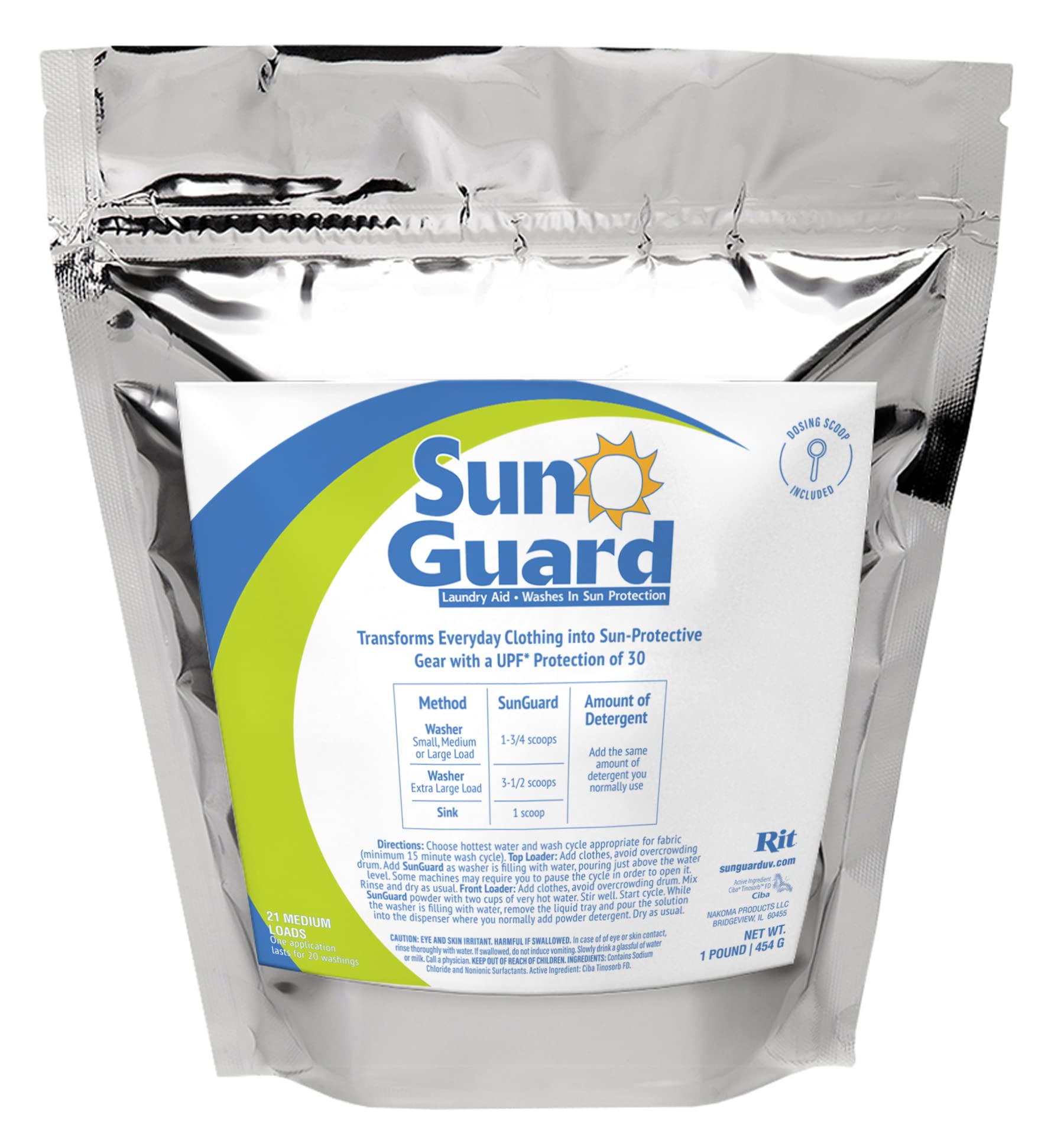 SunGuard Sun Protection - add up to 30 UPF protection to your clothing, lasts for 20 washes (1 lb)
