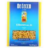 De Cecco Elbows Pasta, 16 Ounce -- 20 per case.
