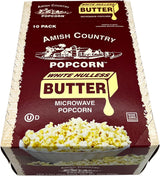 Amish Country Popcorn | Old Fashioned Microwave Popcorn | Medium White 10 Pack Butter | Non-GMO, Gluten Free, Microwaveable and Kosher