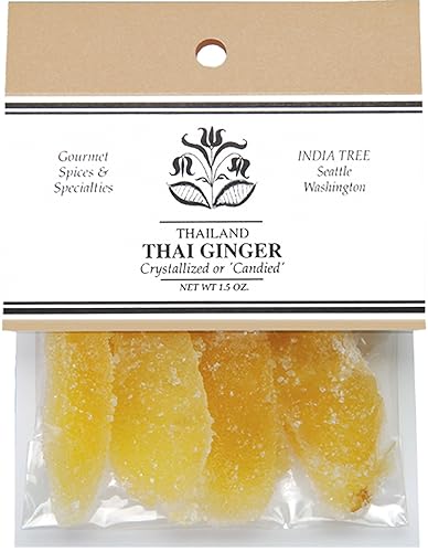 India Tree Ginger Candied Thai, 1.5-Ounce (Pack of 4)