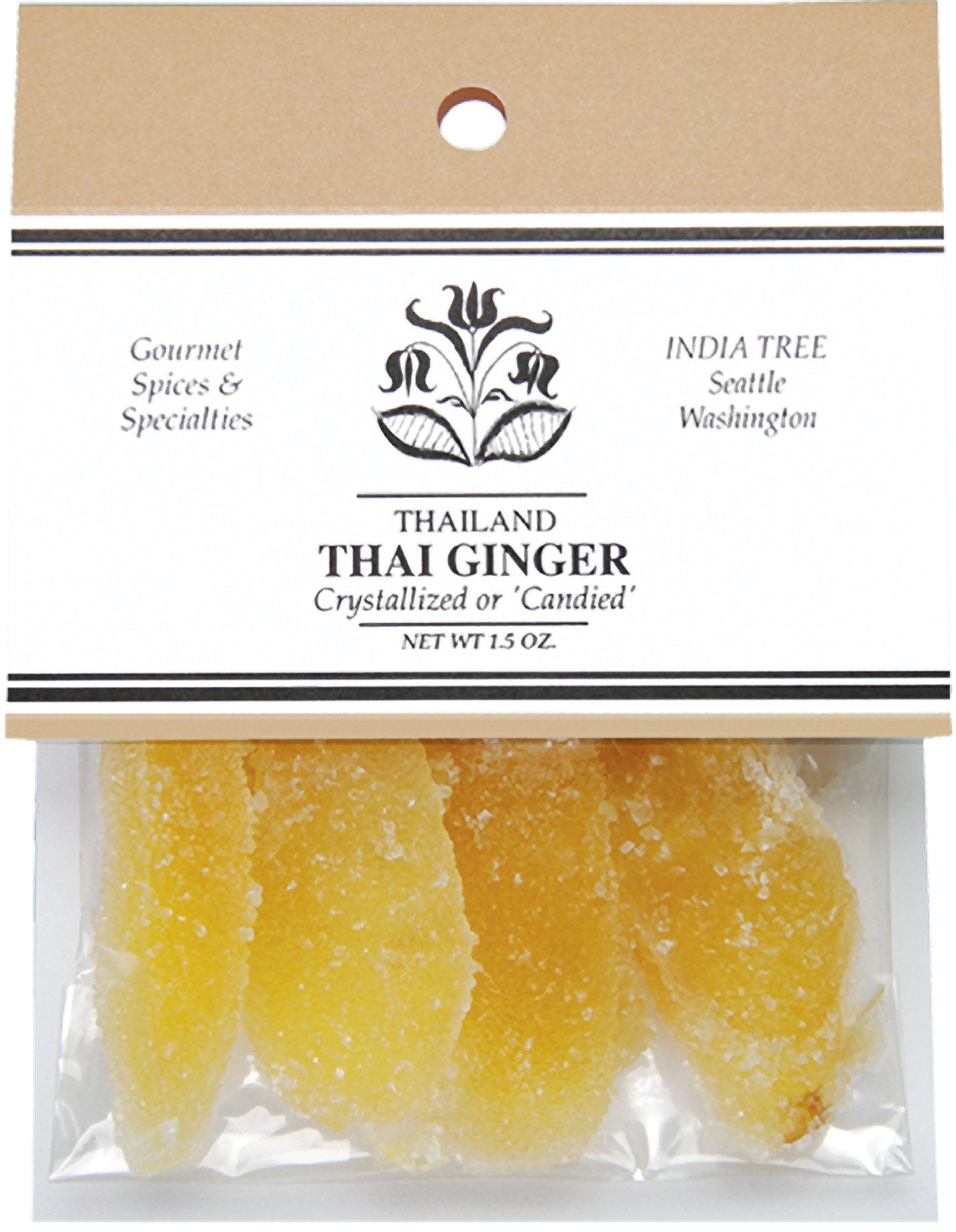 India Tree Ginger Candied Thai, 1.5-Ounce (Pack of 4)