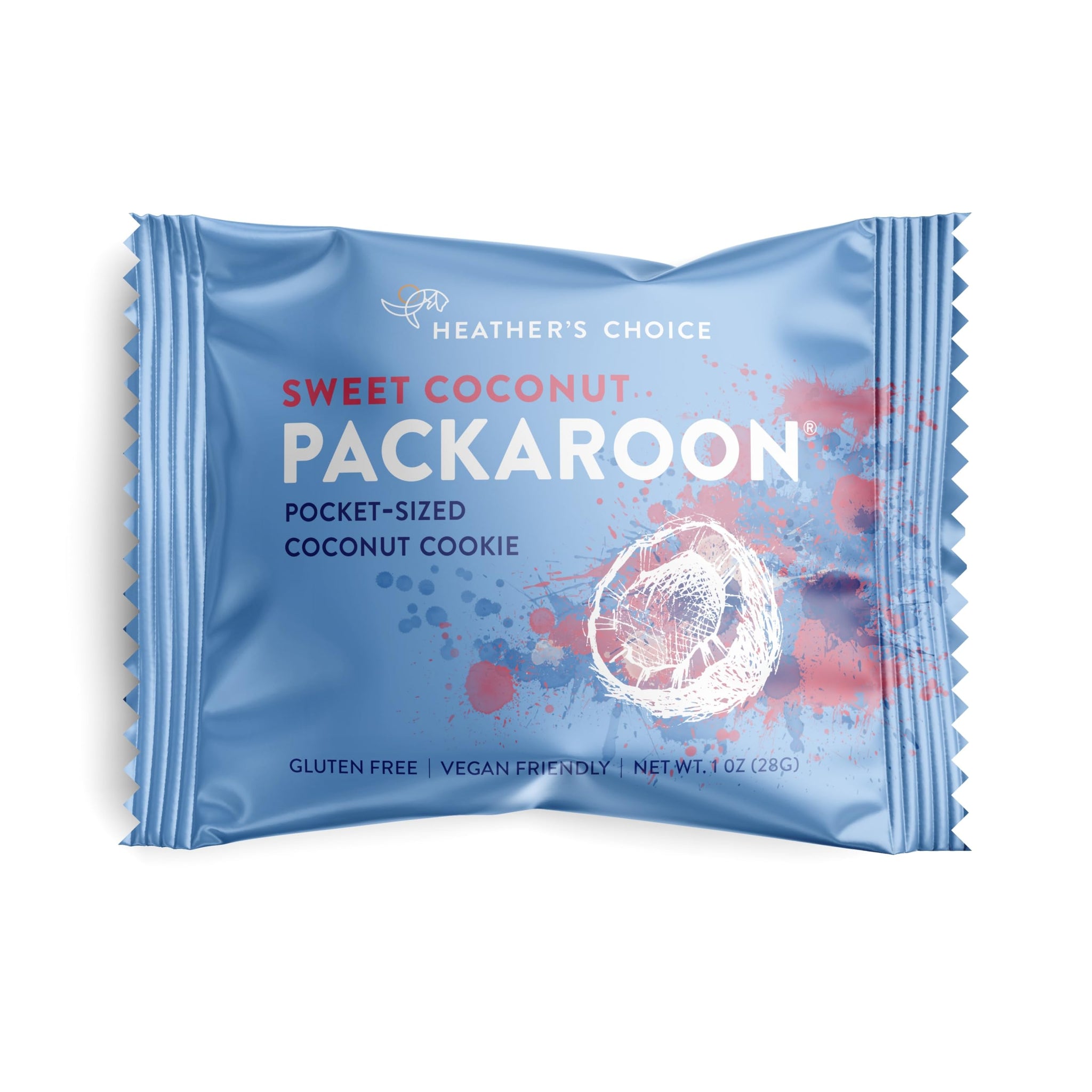 Heather's Choice Packaroons, Vegan Gluten-Free Individually Wrapped Snacks for Backpacking, Camping, Hiking and Travel (Sweet Coconut, 8-pack)