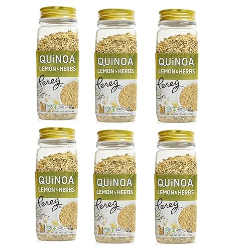Pereg Lemon & Herbs Quinoa - (10.58 Oz x 6 Pack) - Superfood Quinoa Grain - Rich in Proteins, Fibres & Iron - Rice & Pasta Alternative - Non-GMO, Vegetarian & Vegan
