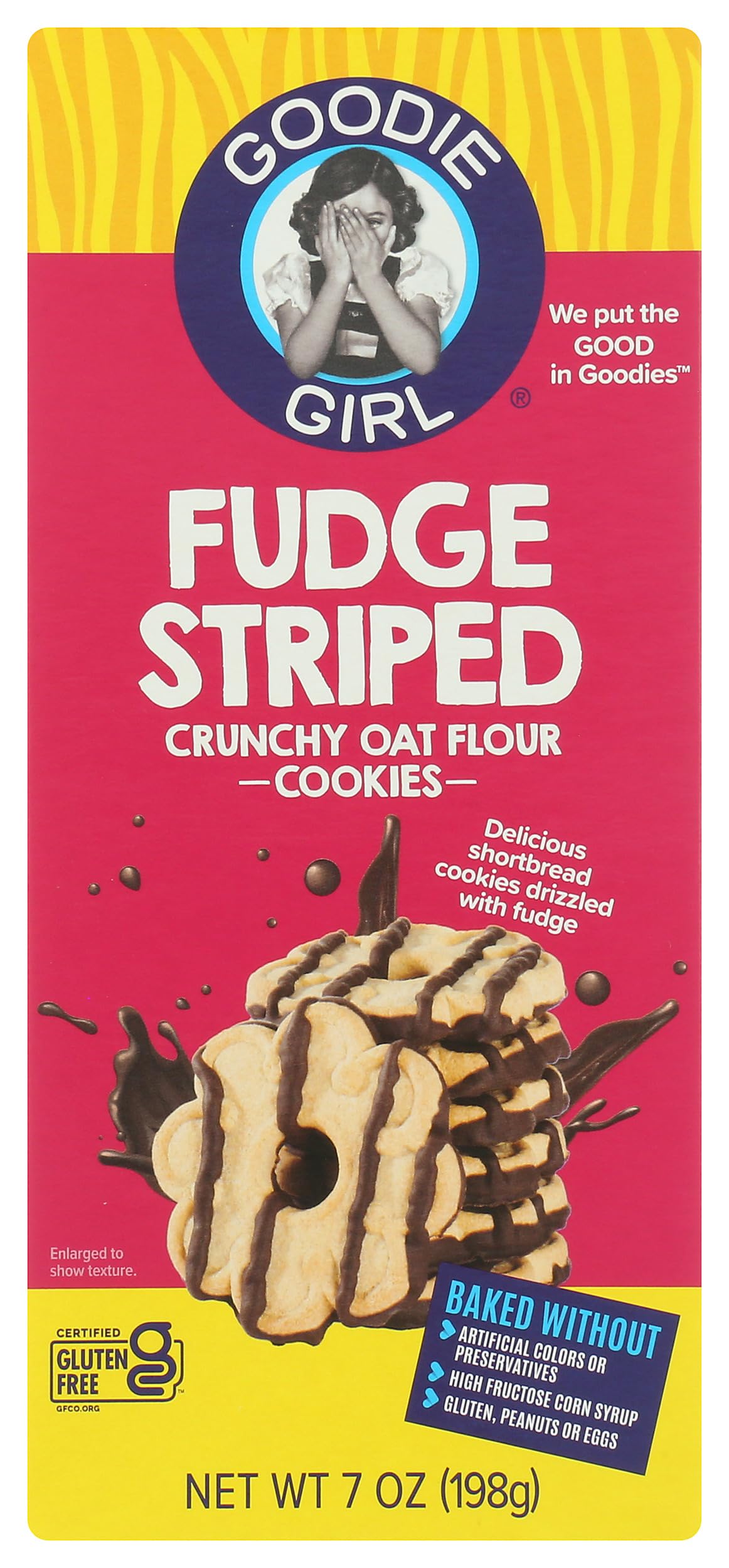 Goodie Girl Fudge Striped Cookies, 7 OZ