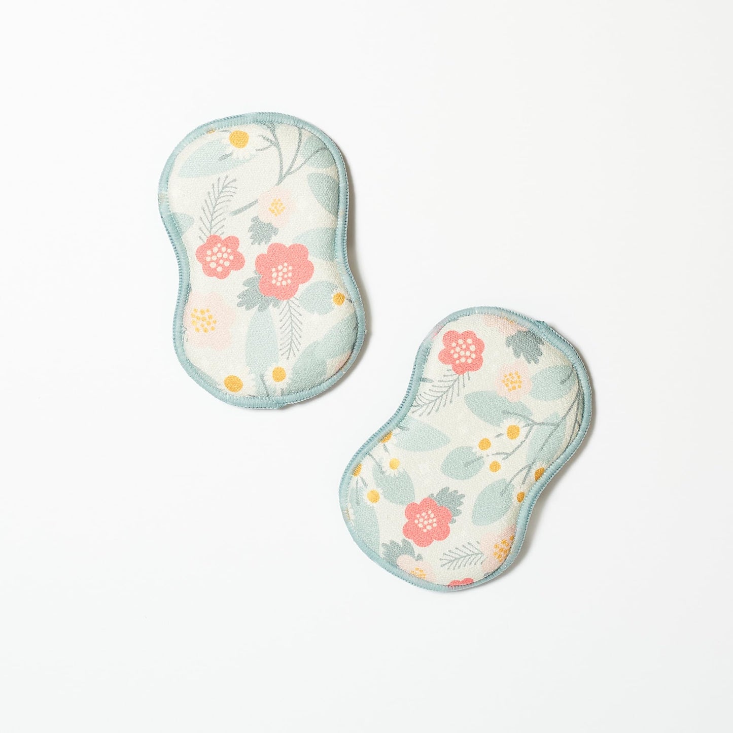 Bright Habits Sponge Set in Blossom Blue - Set of 2 Super Absorbent Washable Reusable Cleaning Sponges Made from Recycled Materials, Durable Eco