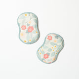 Bright Habits Sponge Set in Blossom Blue - Set of 2 Super Absorbent Washable Reusable Cleaning Sponges Made from Recycled Materials, Durable Eco