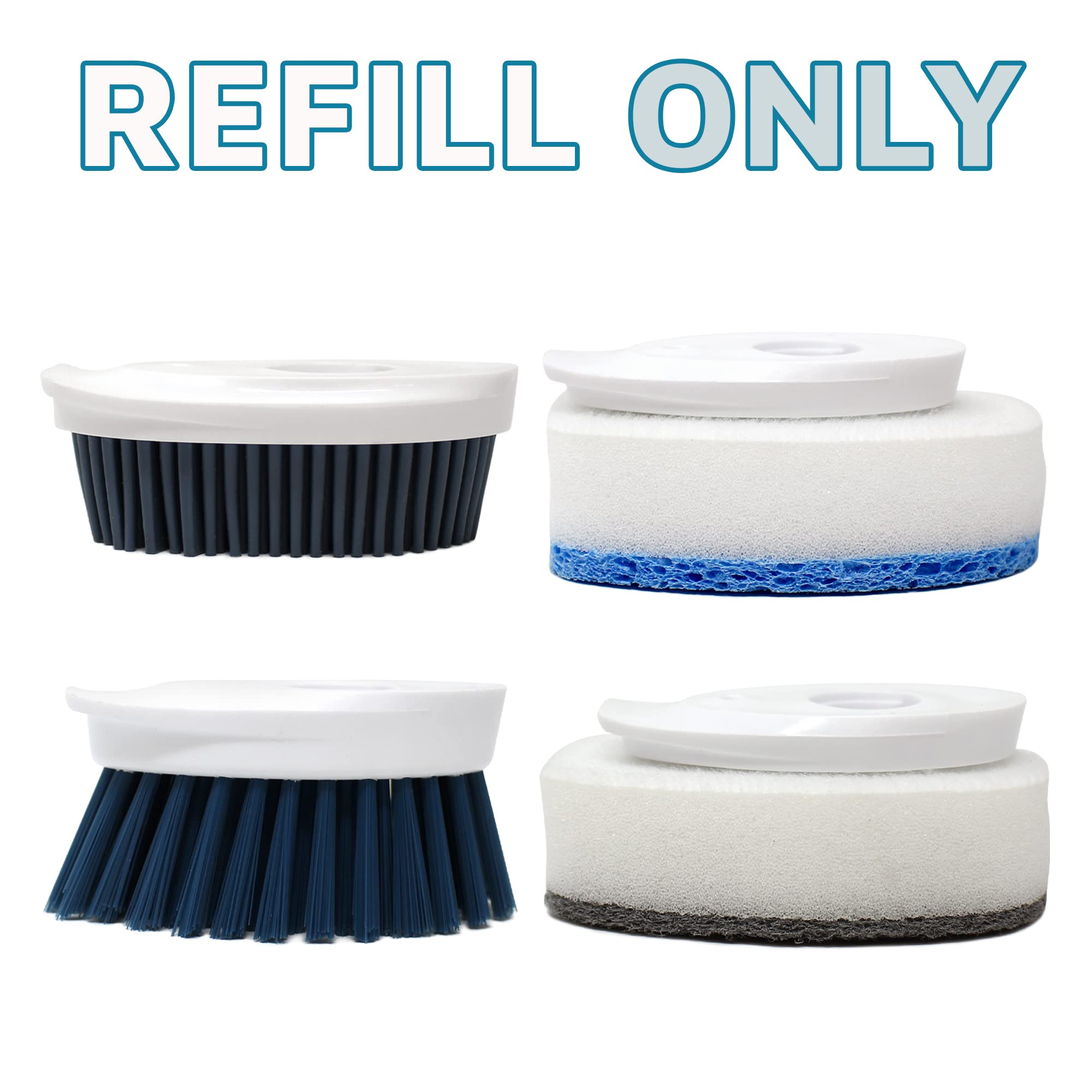 CBC Crown Soap Dispensing Dishwashing Brush with 4 Scrub Brush Heads & Extra Refill Set