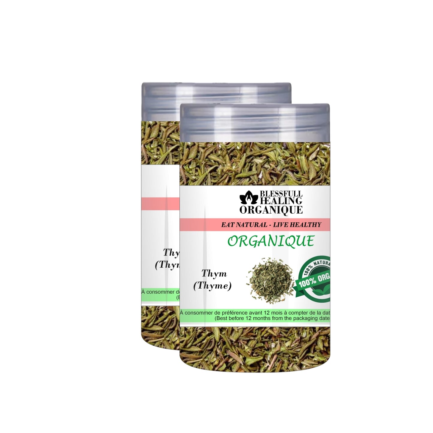 Blessfull Healing Organic Thyme 100 Gram (3.52 oz) Each (Pack Of 2) = 200 Grams, Vegan