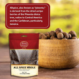Spicy World Whole Allspice Berries 14 Oz Resealable Bag | All Spice Pimento Jamaica Pepper for Cooking & Seasoning | Versatile Berry for Curries