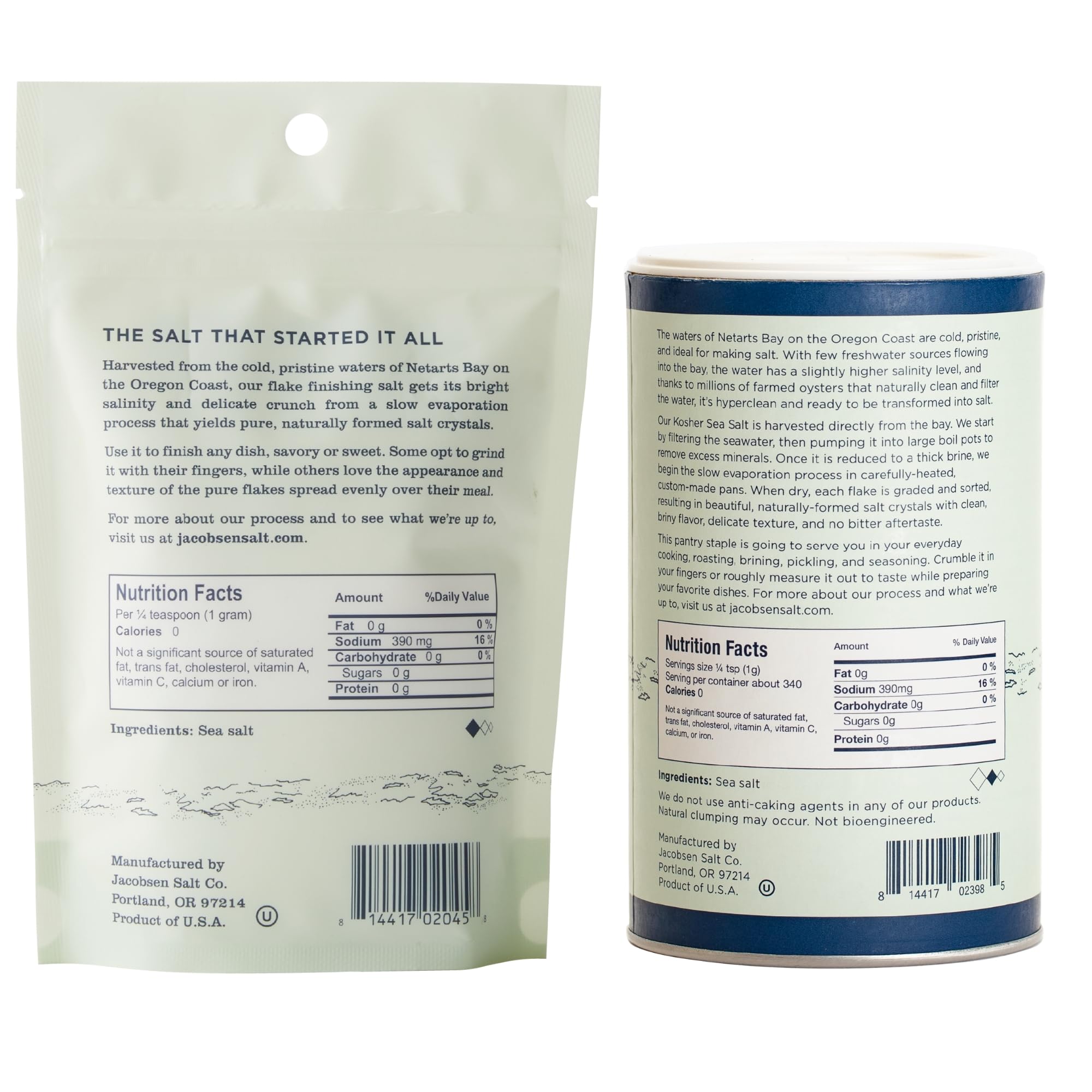 Jacobsen Salt Co. Sea Salt Variety Pack - Coarse, Non-Iodized Made in USA, Non-GMO, Steak Seasoning, Gourmet, Real Salt Flakes - Pure Kosher & Flake