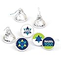 Big Dot of Happiness Blue Bar Mitzvah - Boy Party Round Candy Sticker Favors - Labels Fit Chocolate Candy (1 Sheet of 108)