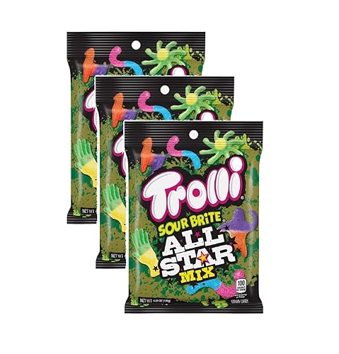 Trolli Gummi Candy Sour Brite All Star Mix, 4.25 Oz - Pack of 3