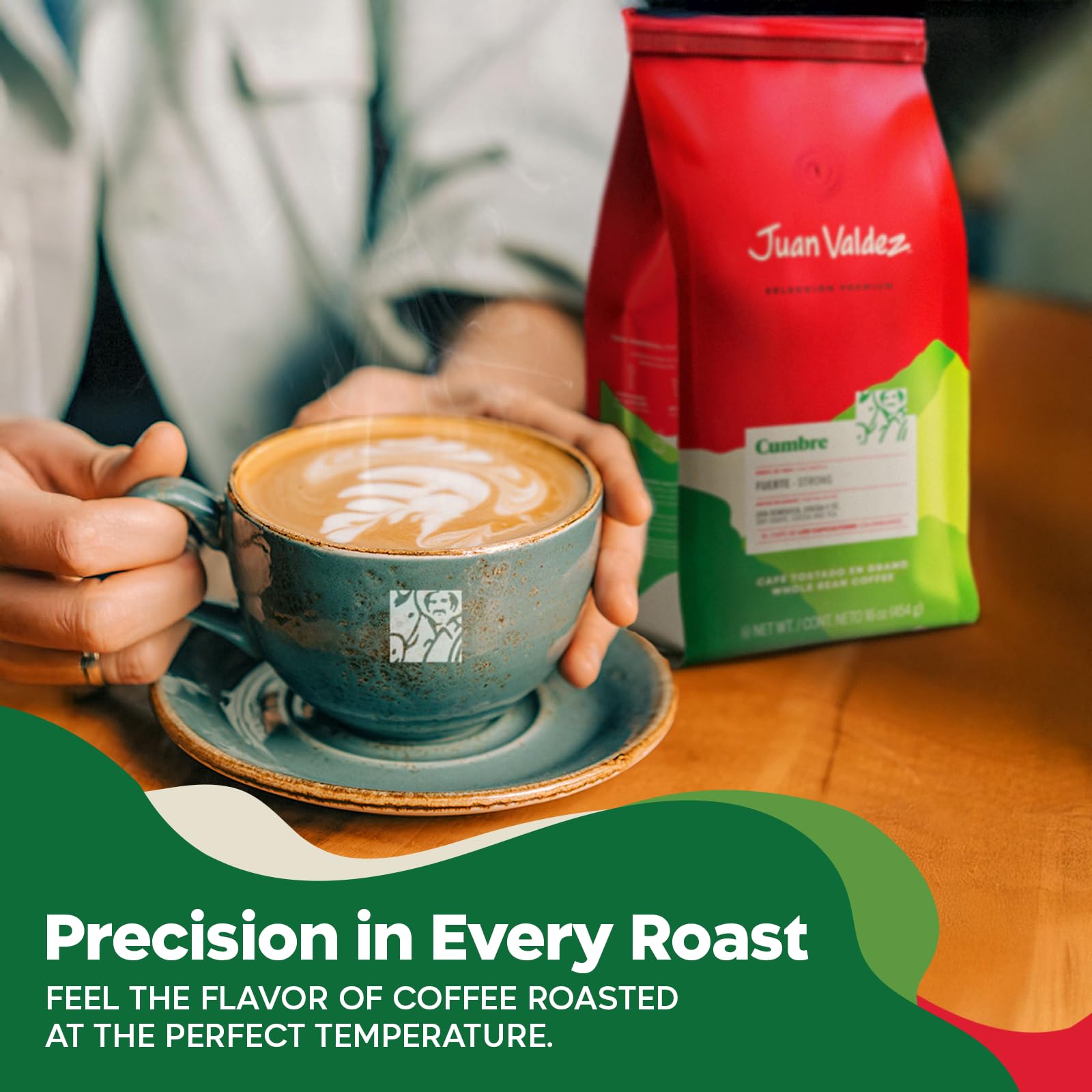 Juan Valdez Cumbre Whole Bean Coffee, Dark Roast 16 OZ - 100% Colombian Coffee - Expert Blend of Colombian Coffees with intense flavors and dry fruit